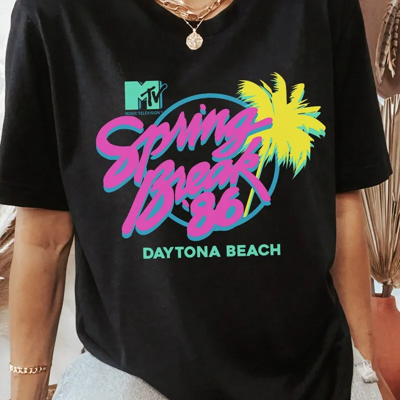 Product Mtv Classic Spring Break Daytona Beach Music T-shirt Hoodie Sweater Television Vacation Disneyland Family