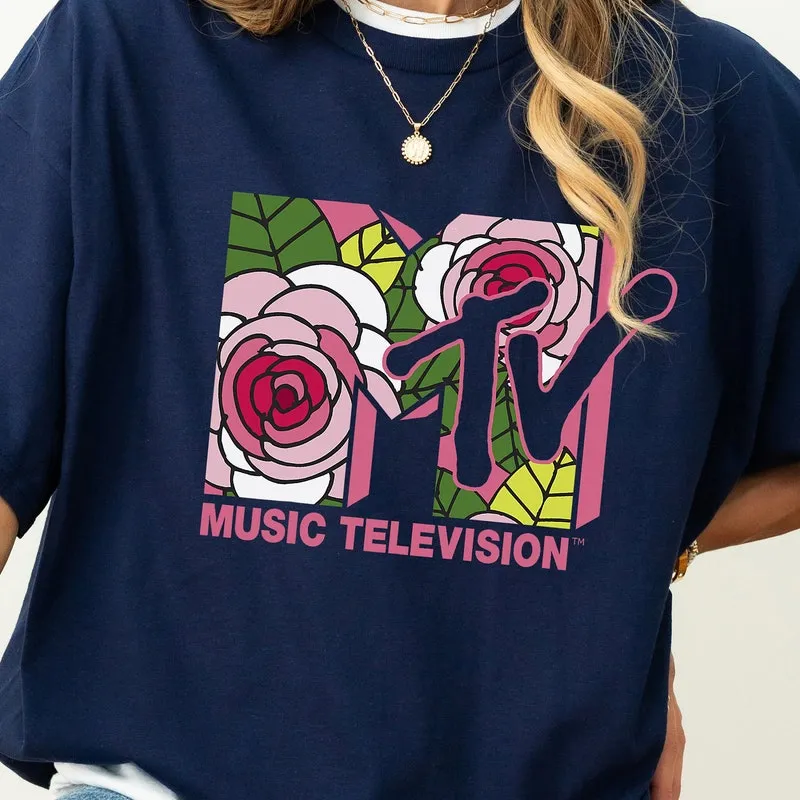 Product Mtv Floral Roses Music Television Logo T-shirt Hoodie Sweater Vacation Disneyland Family