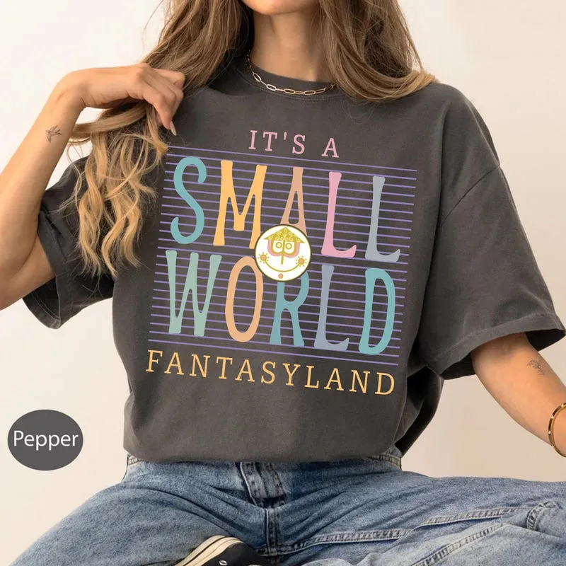 Product Retro Fantasyland It A Small World T-shirt Hoodie Sweater Pastel Disneyland Ride Family Trip