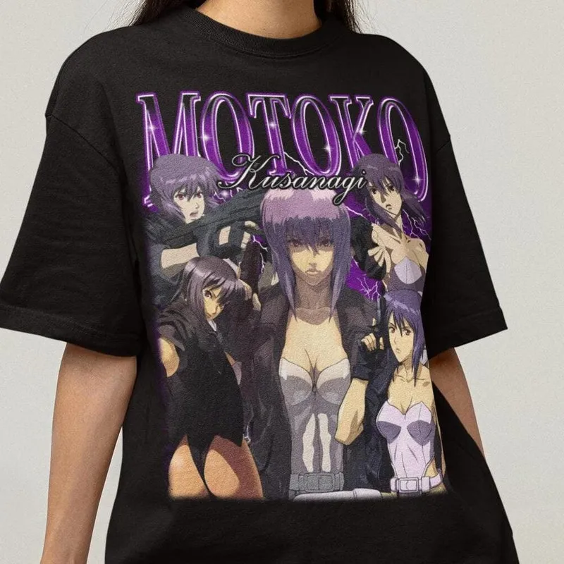 Product Motoko Kusanagi Ghost In The Shell Sac 90s T-shirt Hoodie Sweater Anime