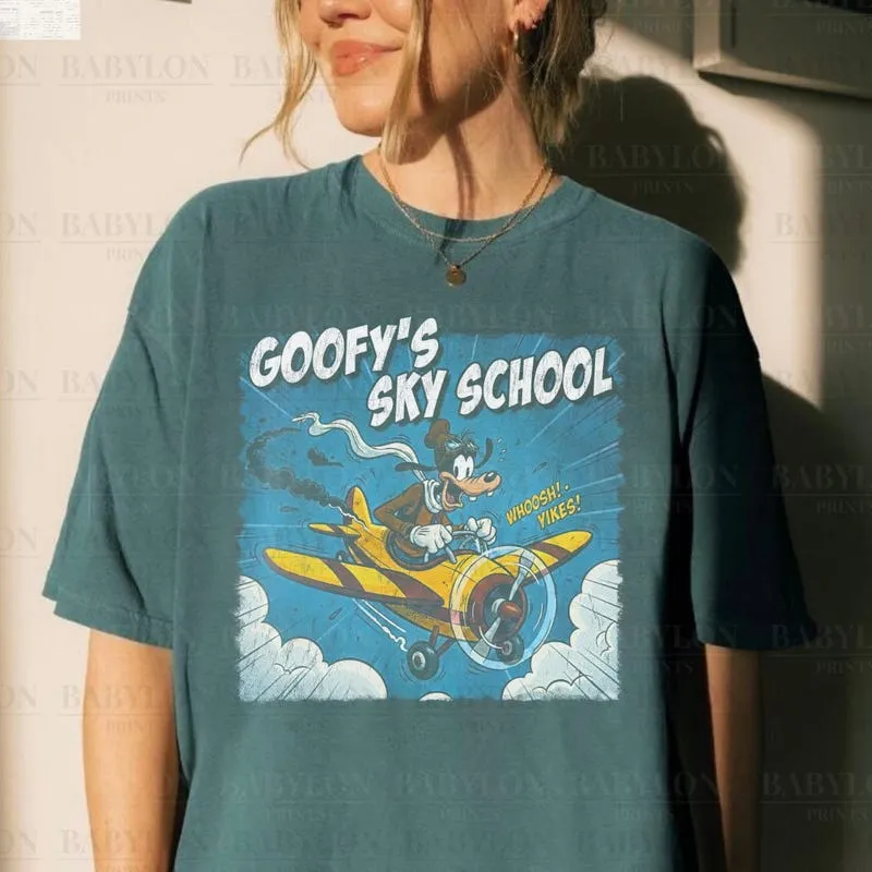 Product Goofy Sky School Disneyworld Retro Dad T-shirt Hoodie Sweater Magic Kingdom Gift