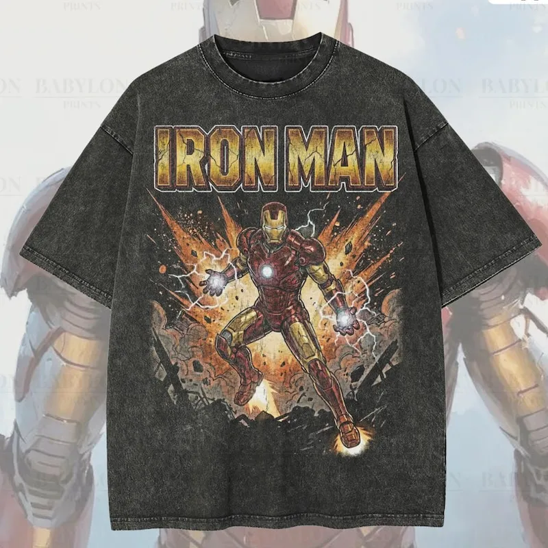 Product Iron Man Retro Marvel Disneyland Superhero T-shirt Hoodie Sweater Tony Stark Avengers Comics Disneyworld