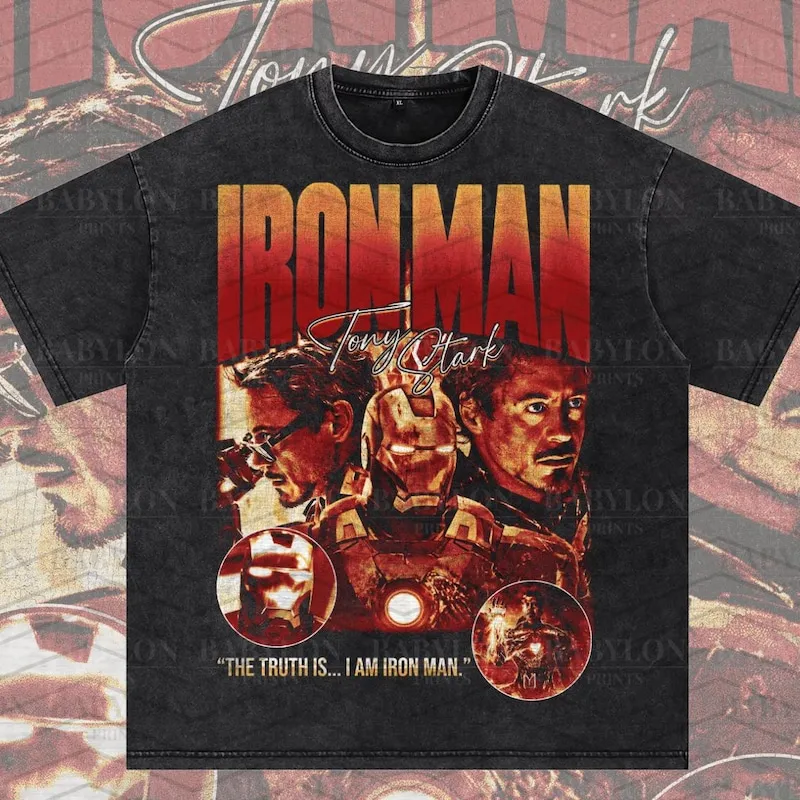 Product Iron Man Tony Stark Avengers Movie Sweaters T-shirt Hoodie Sweater Mcu Gifts World Retro Marvel