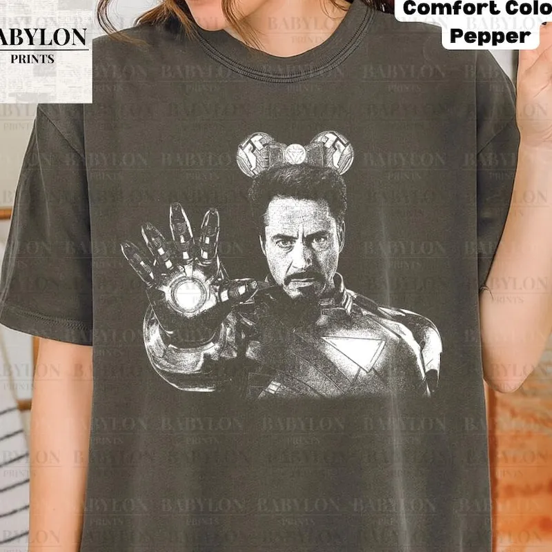 Product Iron Man Tony Stark Mickey Ears Avengers T-shirt Hoodie Sweater Campus Sweaters Funny World Marvel