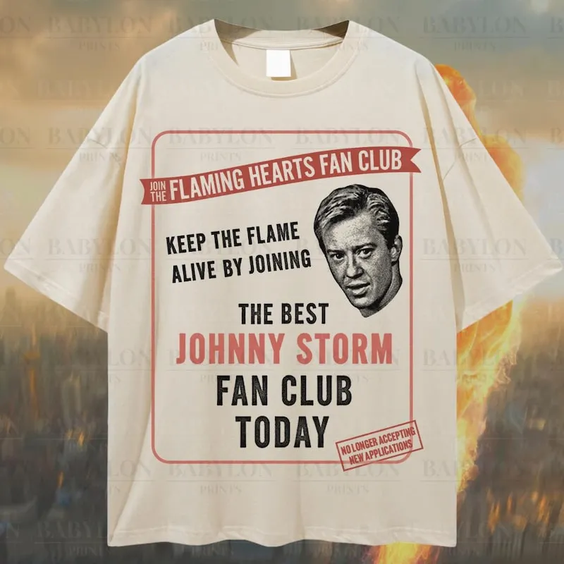 Product Johnny Storm Fan Club Human Torch Fantastic T-shirt Hoodie Sweater Four First Steps Marvel Joseph Quinn Disney