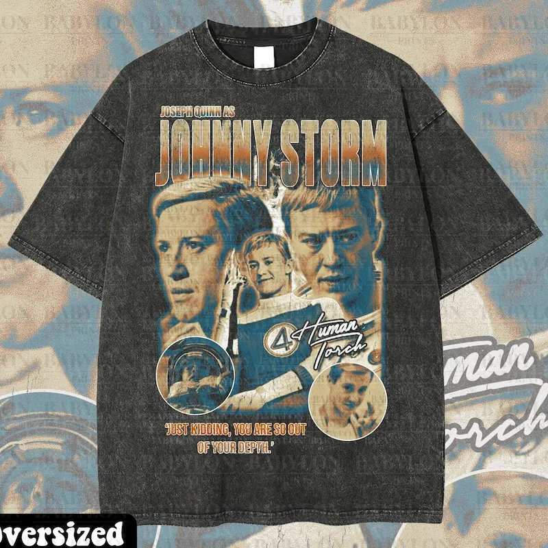 Product Johnny Storm Human Torch Fantastic Four First T-shirt Hoodie Sweater Steps Marvel Joseph Quinn Disneyworld