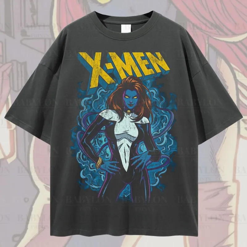 Product Mystique X Men Vintage Marvel Mutant Comic T-shirt Hoodie Sweater Character Raven Darkh Lme