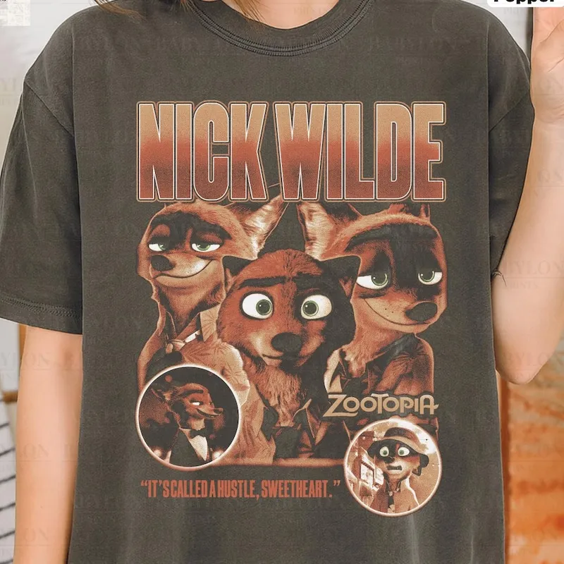 Product Nick Wilde Zootopia 2 Fox Disneyland T-shirt Hoodie Sweater Gift Funny Disneyworld