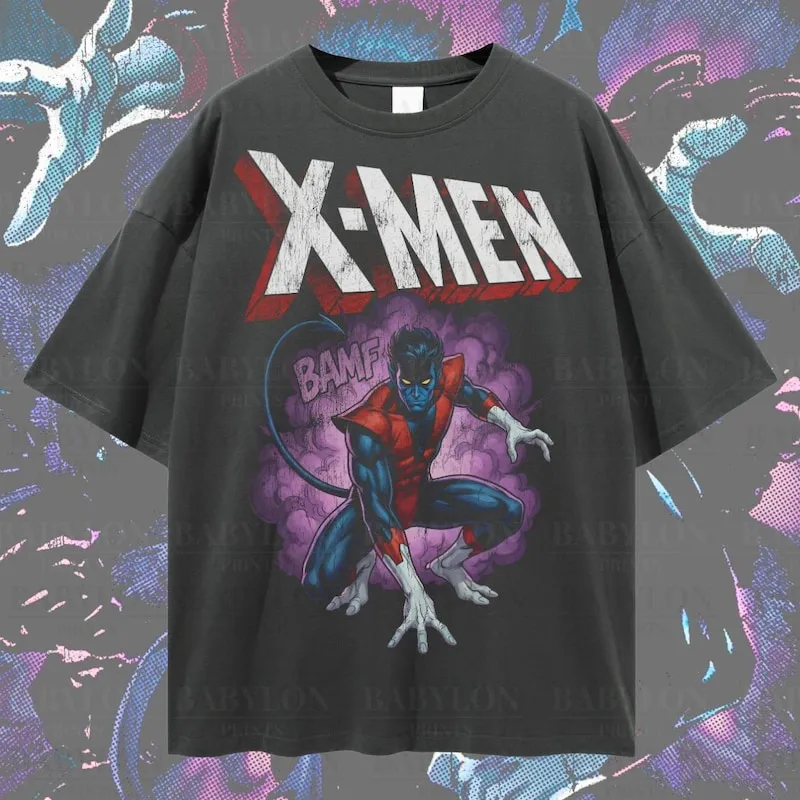 Product Nightcrawler X Men Vintage Marvel Mutant Comic T-shirt Hoodie Sweater Xmen Character Kurt Wagner