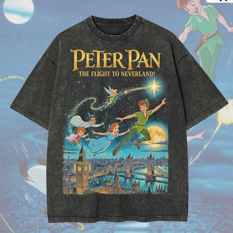 Product Peter Pan Vintage Ride Wendy Neverland T-shirt Hoodie Sweater Park Pans Flight Gift