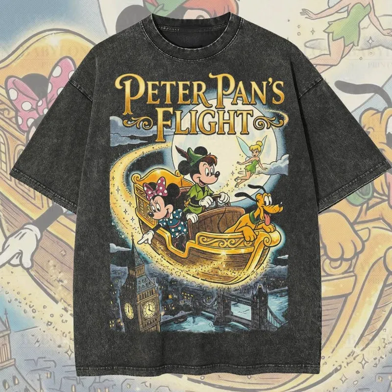 Product Peter Pan Flight Vintage Ride Mickey T-shirt Hoodie Sweater And Minnie Neverland Park Gifts