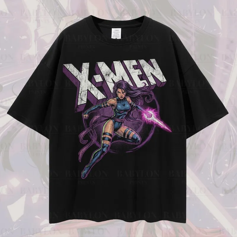 Product Psylocke X Men Marvel Mutant Retro Comic T-shirt Hoodie Sweater Graphic
