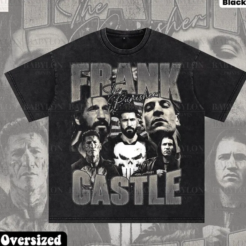 Product Punisher Jon Bernthal Frank Castle Daredevil T-shirt Hoodie Sweater Marvel Gift For Dad Spiderman Brand New Day