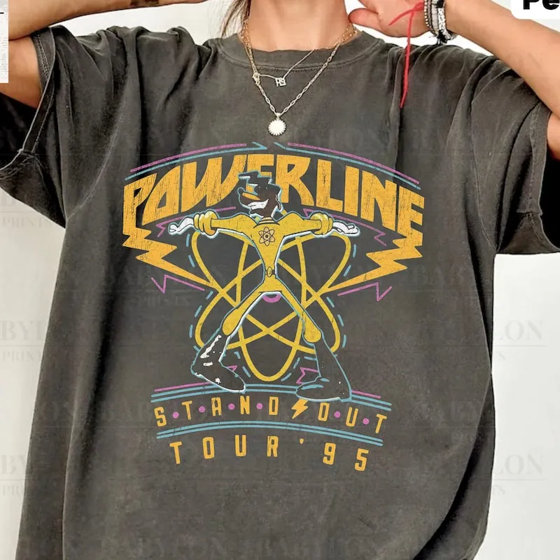 Product Retro Goofy Powerline Stand Out Tour 95 T-shirt Hoodie Sweater Max Roxanne World Movie