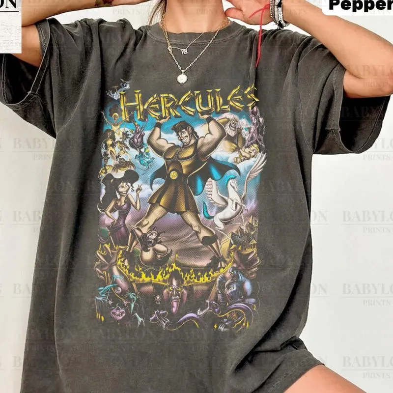 Product Retro Hercules Walt World Magic Kingdom T-shirt Hoodie Sweater Disneyland Family 1977