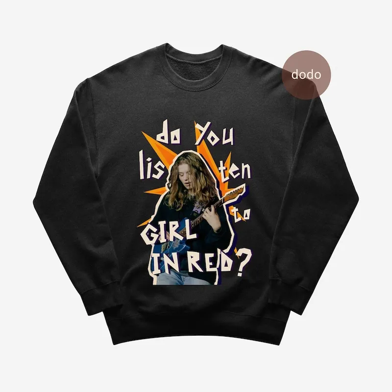 Product Girl In Red Pop Music Confession Single Merch T-shirt Hoodie Sweater Unisex Clothing