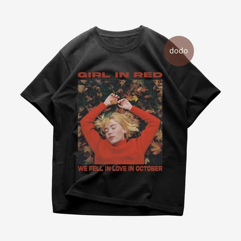 Product Girl In Red Pop Music We Fell Love October T-shirt Hoodie Sweater Single Album Merch Unisex Clothing