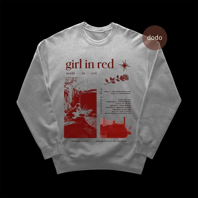 Product Girl In Red Pop Music World Single Merch T-shirt Hoodie Sweater Unisex Clothing