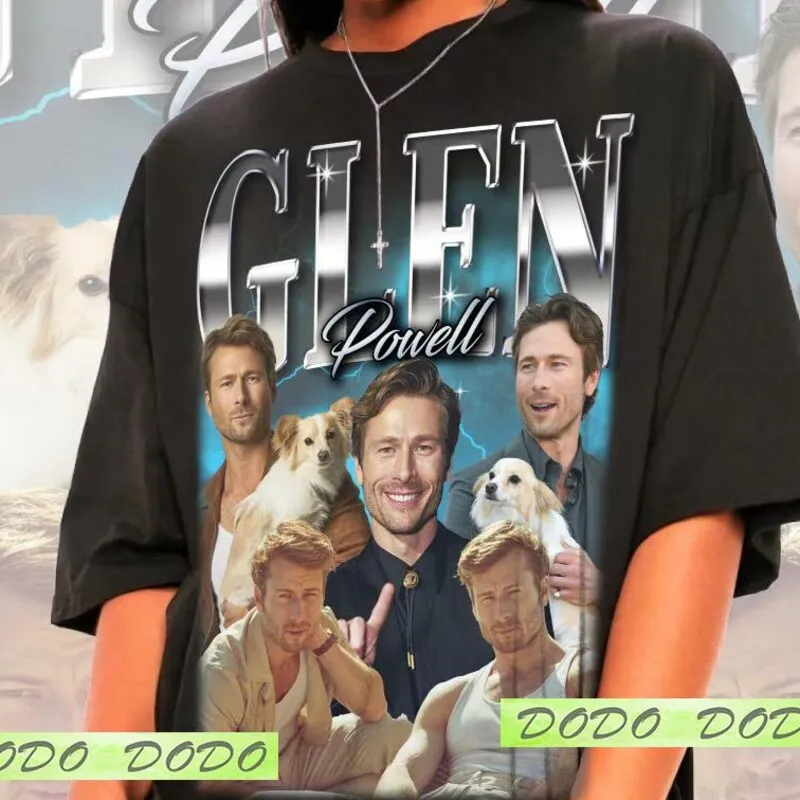 Product Glen Powell Tyler Owens American Actor Action T-shirt Hoodie Sweater Movie