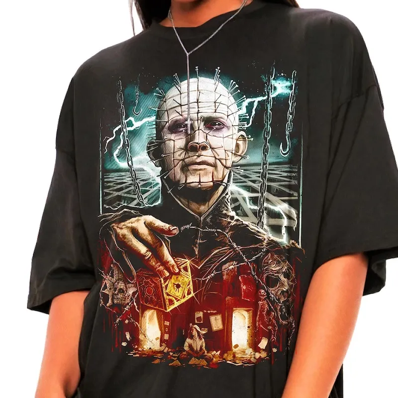 Product Hellraiser Pinhead 80s Retro Horror Movie T-shirt Hoodie Sweater