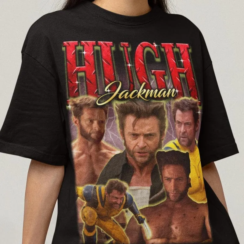 Product Hugh Jackman Collage 90s Movie American Actor T-shirt Hoodie Sweater