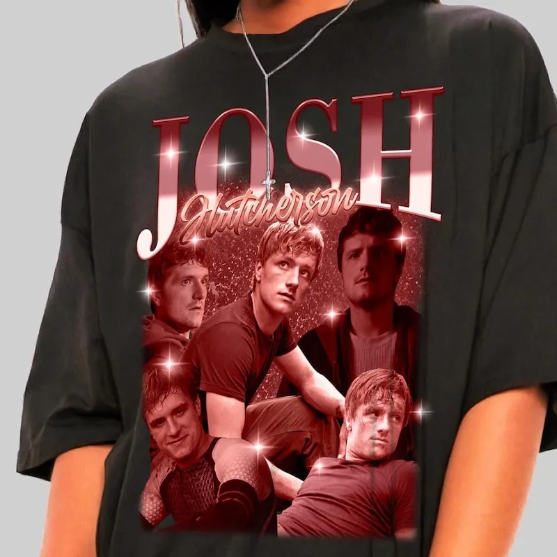 Product Josh Hutcherson American Actor Peeta Melark T-shirt Hoodie Sweater Katniss Everdeen Vintage Movie