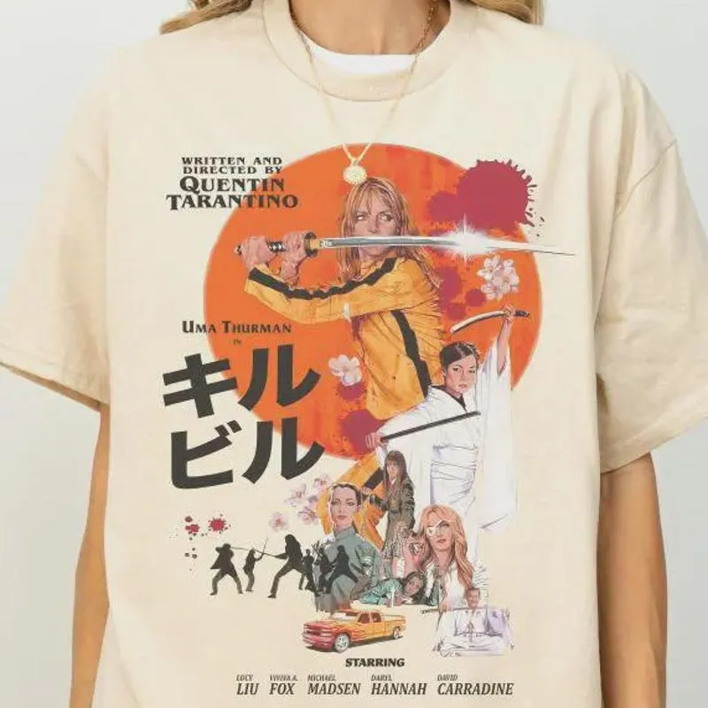 Product Kill Bill Quentin Tarantino Uma Thurman Retro T-shirt Hoodie Sweater Movie Vintage Film