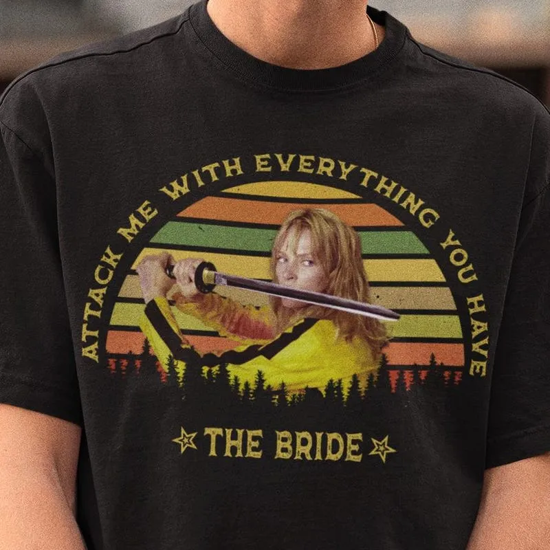 Product Kill Bill The Bride Quentin Tarantino Uma T-shirt Hoodie Sweater Thurman Lucy Liu Retro Movie Vintage