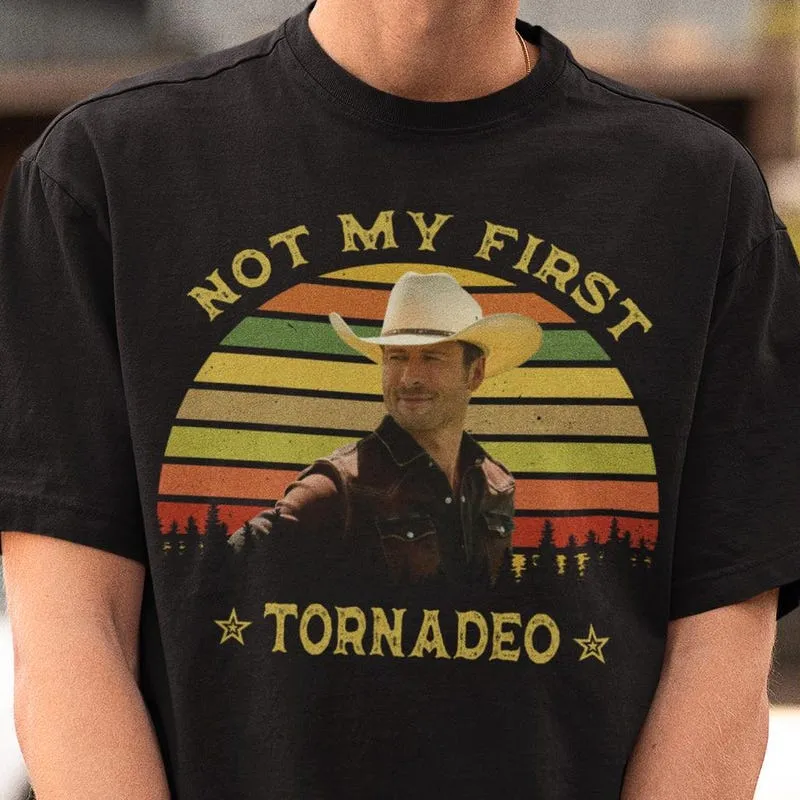 Product Not My First Tornado Glen Powell Tyler Owens T-shirt Hoodie Sweater Action Movie
