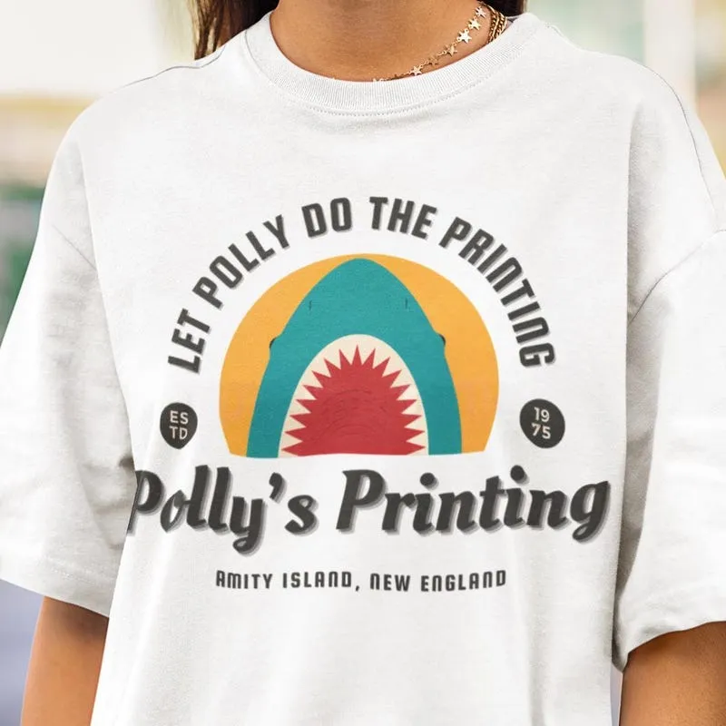 Product Polly Printing Jaws Inspired Horror Movie Merch T-shirt Hoodie Sweater