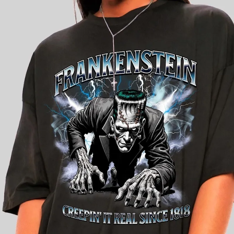 Product Retro Frankenstein Halloween Vintage Horror T-shirt Hoodie Sweater Movie