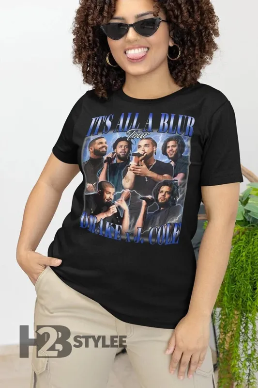 Product It All A Blur Tour Drake J Cole Vintage Retro T-shirt Hoodie Sweater Unisex