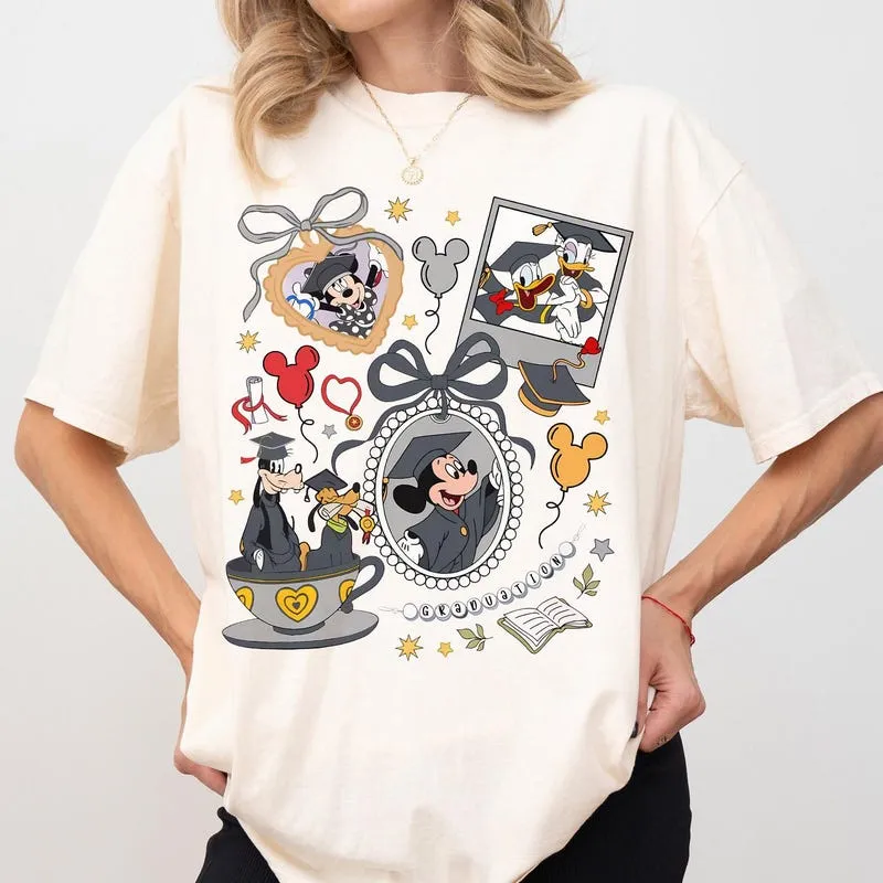 Product Graduation Mickey Friends Graduate T-shirt Hoodie Sweater Goofy Donald Cap Gown Class Of 2025 Family