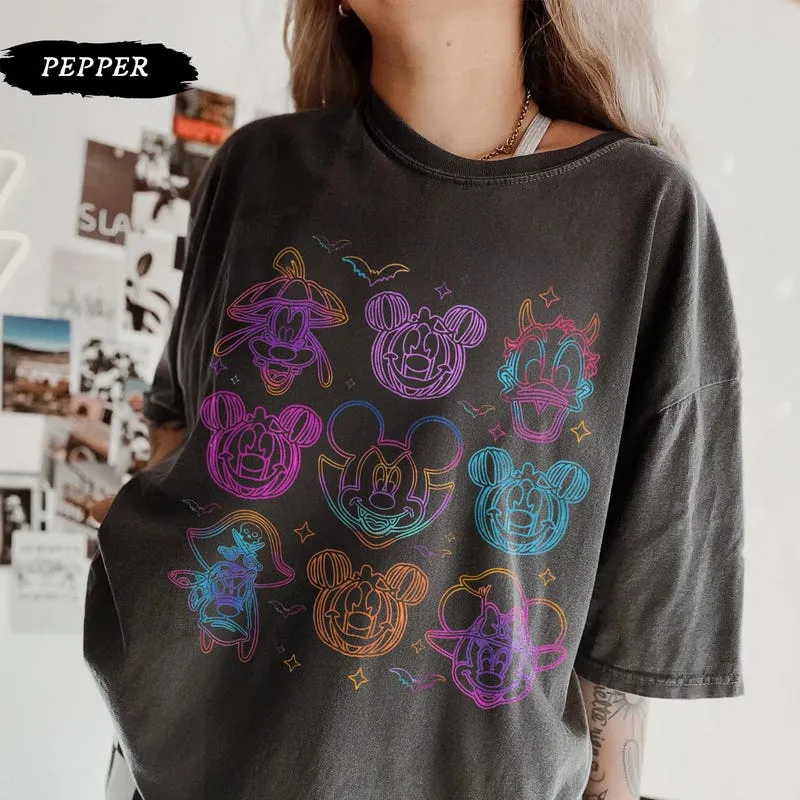 Product Neon Spooky Mickey Friends Halloween Not So T-shirt Hoodie Sweater Scary Trip 2025 Family Party Sweaters