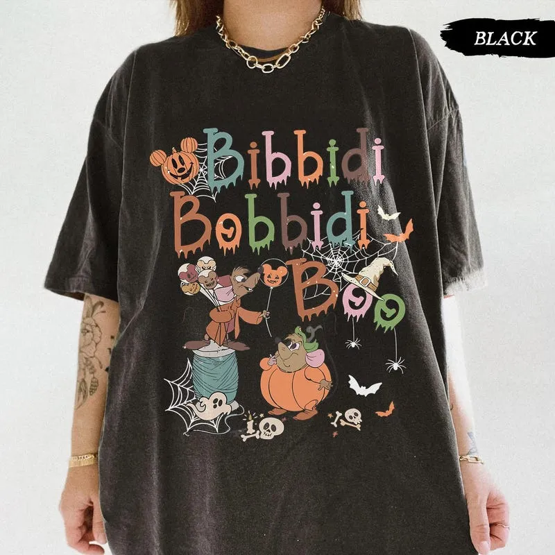 Product Retro Bibbidi Bobbidi Boo Halloween Jaq And T-shirt Hoodie Sweater Gus Pumpkin Cinderella