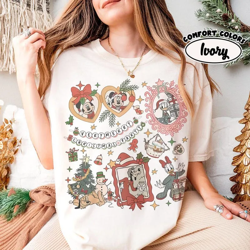 Product Retro Coquette Bow Mickey And Friends T-shirt Hoodie Sweater Christmas Sweaters Very Merry Party Trip Gingerbread Holiday
