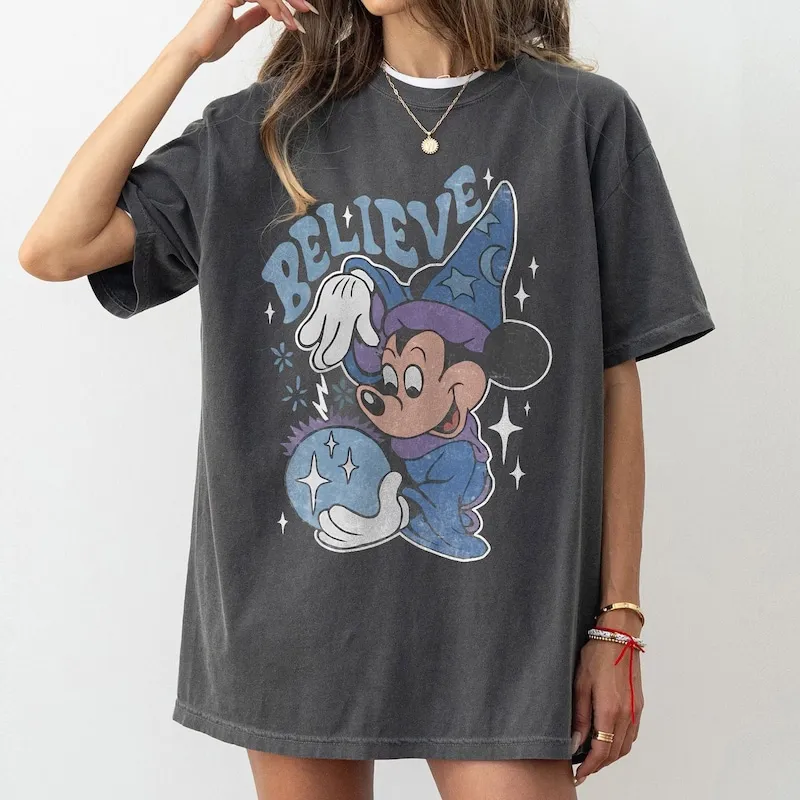 Product Retro Fantasia Mickey Vintage Magic T-shirt Hoodie Sweater Sorcerer Wizard