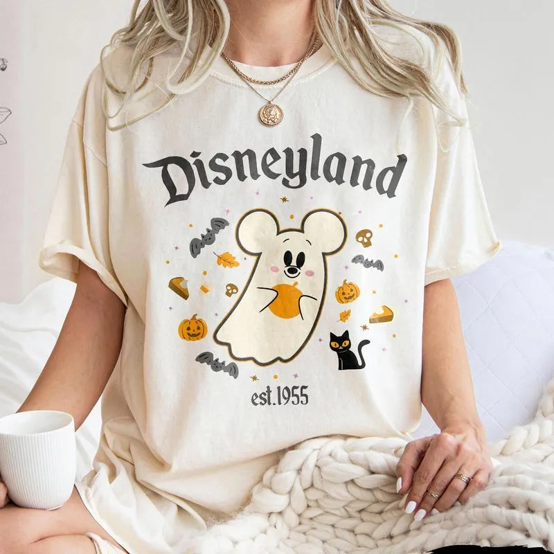 Product Retro Disneyland Halloween Mickey Ghost Pumpkin T-shirt Hoodie Sweater