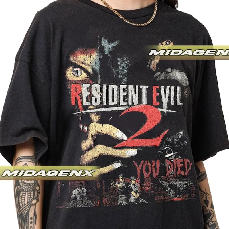 Product Resident Evil 2 Leon Claire Horror Game T-shirt Hoodie Sweater Raccoon City Survival