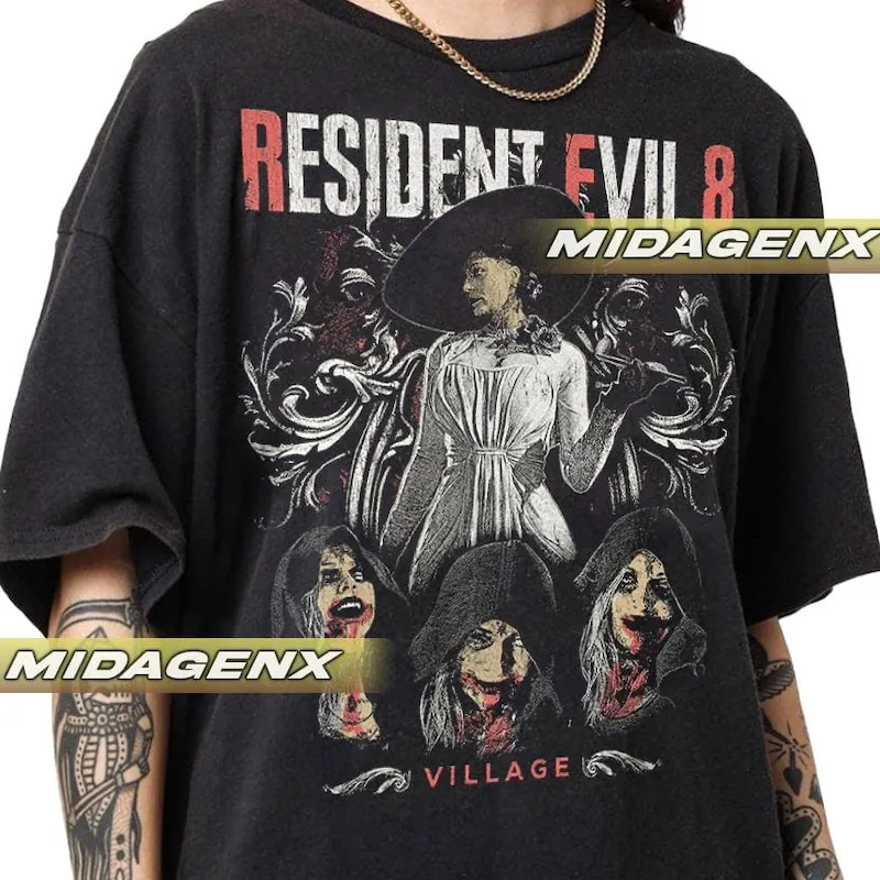 Product Resident Evil 8 Village Vintage Biohazard Karl T-shirt Hoodie Sweater Heisenberg Gift For Women And Man Unisex