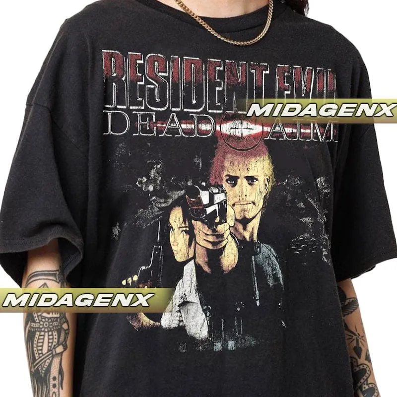 Product Resident Evil Dead Aim Vintage Biohazard Gift T-shirt Hoodie Sweater For Women And Man Unisex