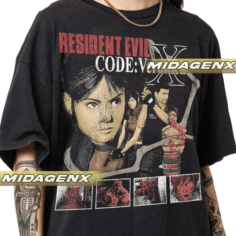 Product Resident Evil X Code Veronica Vintage T-shirt Hoodie Sweater Biohazard Gift For Women And Man Unisex