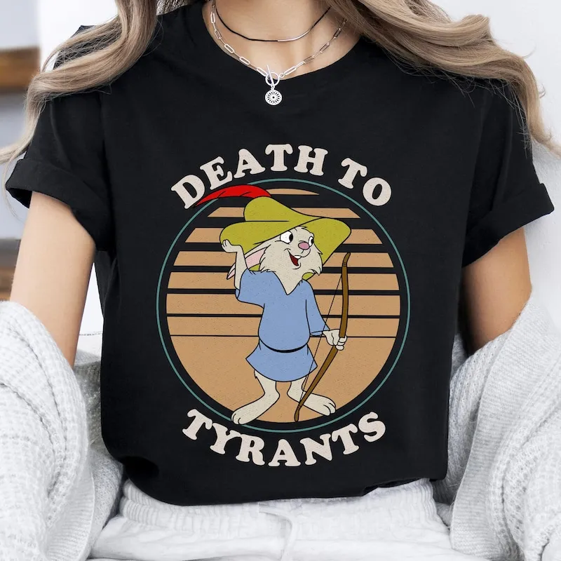 Product Retro 70s Skippy Rabbit Death To Tyrants Robin T-shirt Hoodie Sweater Hood Disneyland Family Magic Kingdom