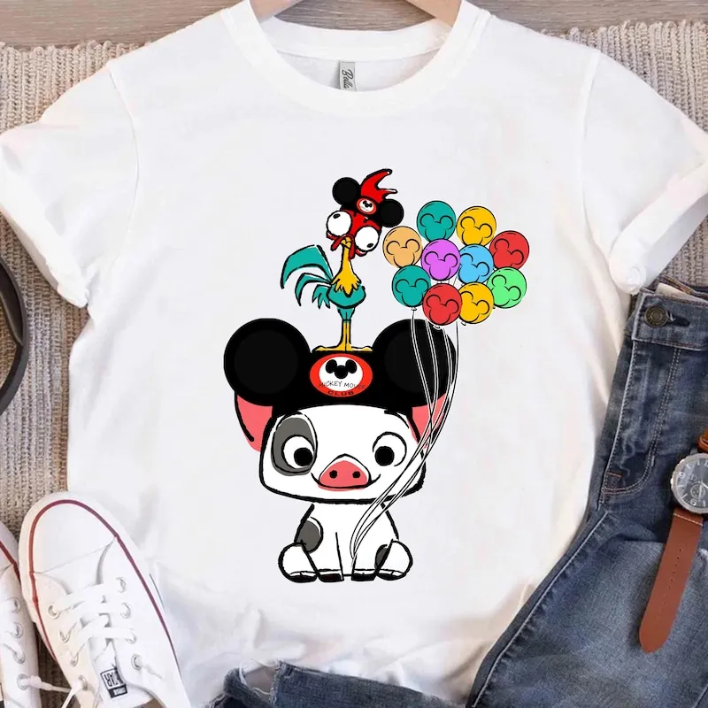 Product Retro 90s Moana Pua And Hei Vacay Mode T-shirt Hoodie Sweater Mickey Balloon Disneyland Family Magic Kingdom Animal