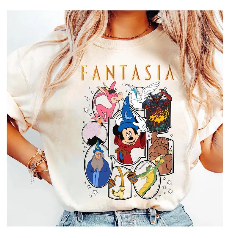 Product Retro Fantasia Mickey Sorcerer Vintage T-shirt Hoodie Sweater Magic Wizard Fantasmic Disneyland Walt S