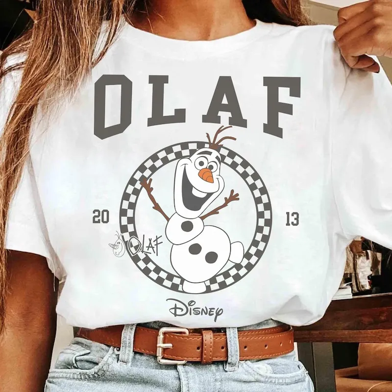 Product Retro Frozen Olaf Est 2013 Classic T-shirt Hoodie Sweater Checkered Portrait Xmas Disneyland Family Epcot Theme Park
