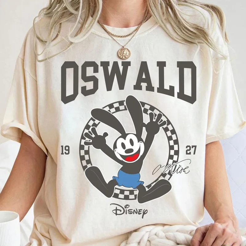 Product Retro Oswald The Lucky Rabbit Est 1927 T-shirt Hoodie Sweater Classic Checkered Walt Studio Epic Mickey Disneyland