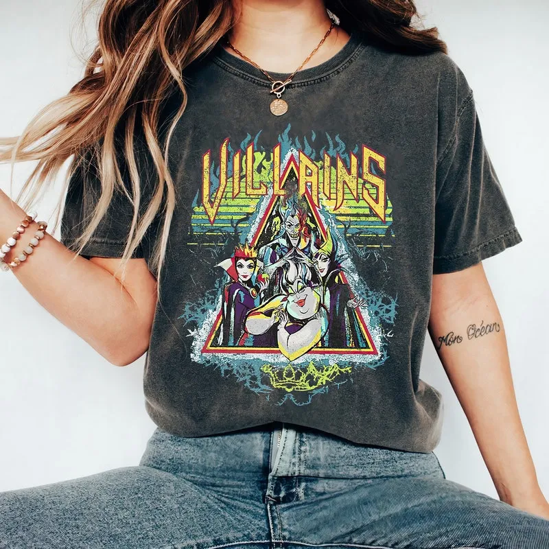 Product Retro Villains Maleficent Ursula Evil T-shirt Hoodie Sweater Queen Hades Disneyland Family Magic Kingdom
