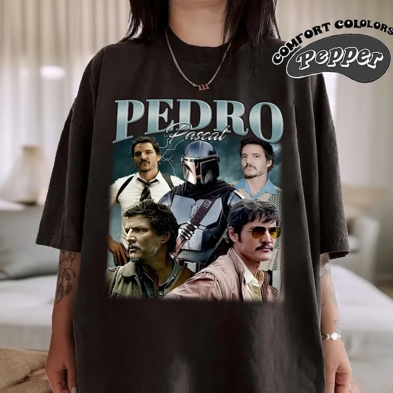 Product Pedro Pascal Retro 90s Style T-shirt Hoodie Sweater