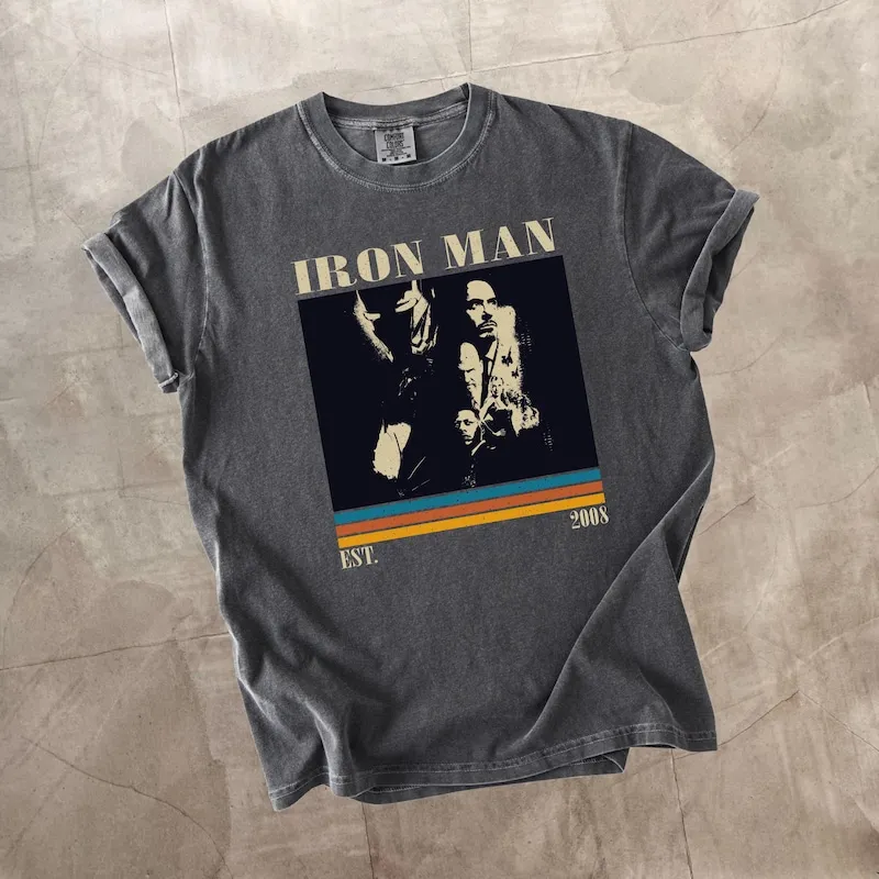 Product Retro Marvel Avengers Iron Man Movie Fan Gift T-shirt Hoodie Sweater